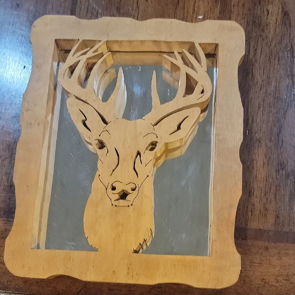 Wooden Deer Wall Art Decor